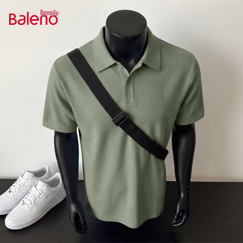 

Baleno Men s Waffle Knit Breathable Polo Shirt 4XL