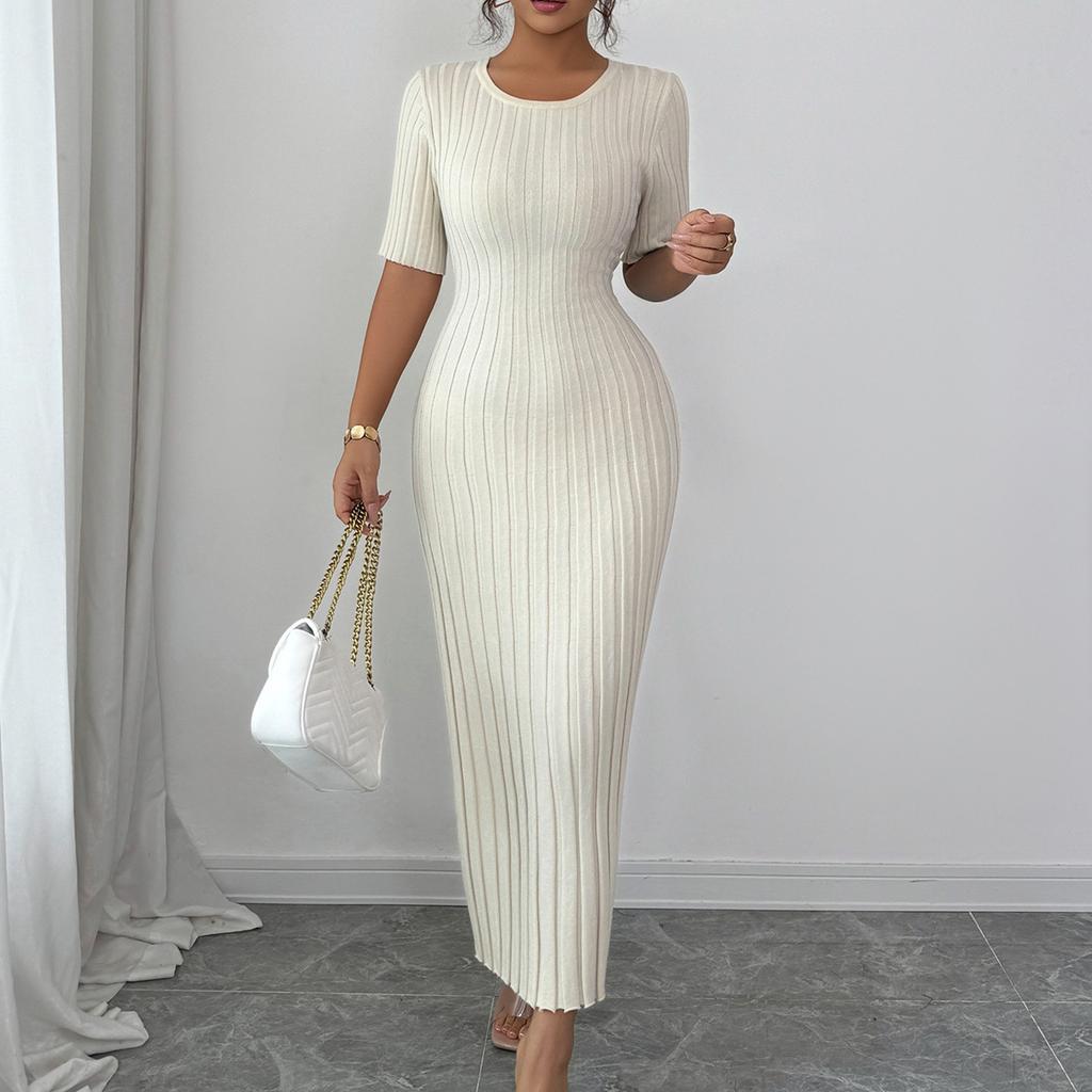 Women's Fashionable And Elegant Short,sleeved Bodycon Long Skirt