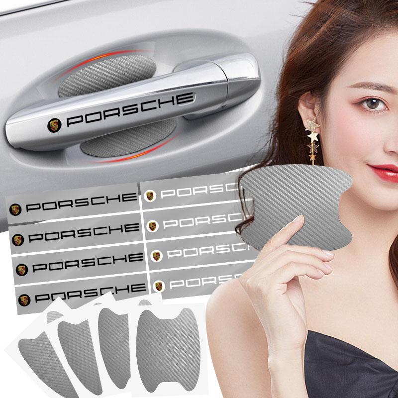 Car Door Sticker Carbon Fiber Scratches Auto Handle Protection Film For Porsche Boxster Cayenne Panamera Macan Cayman 911 918 996 917 991