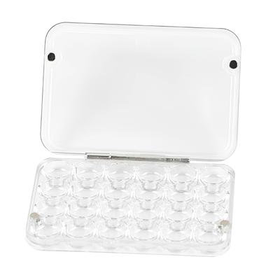Portable 24 Grid Watercolor Pigment Organiser Paint Box Magnetic Dampness Control Tray For Outdoor Sketching