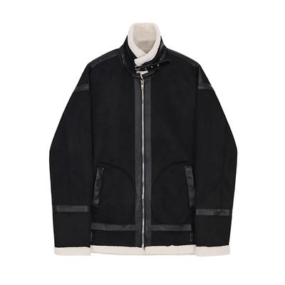 Manteau en coton pour homme Style coréen Hiver Daim Manteau en coton Tendance Ample Épaissi Fourrure Manteau en laine d'agneau une pièce