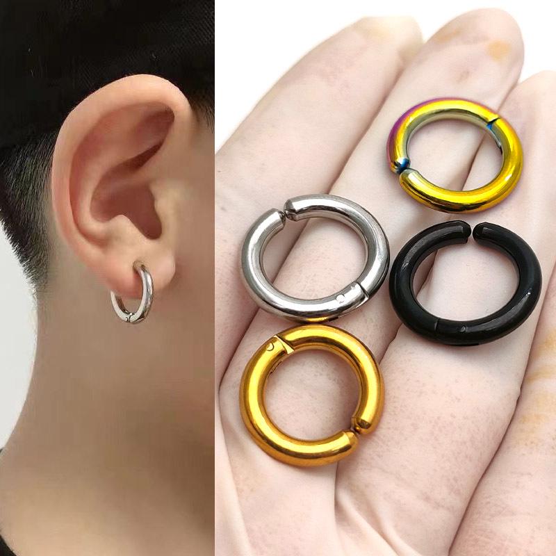 3mm Thick Round Ear Cuff Clip-on Earring for Men and Women – No Piercing Required, Fake Ear Clip Jewelry 3mm Thick, 12mm Inner Diameter золотой