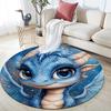 Blue Dragon Round Area Rug,Carpet Rug for Living Room Bedroom Sofa Playroom Decor,Non-slip Floor Mat