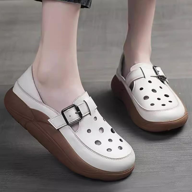 Retro bag head soft-soled sandals women's summer new fashion outer wear thick-soled breathable hole shoes women