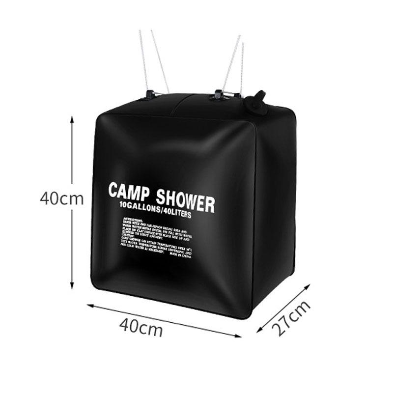 40L Solar Heated Outdoor Shower Bag - Waterproof PVC for Camping and Bathing