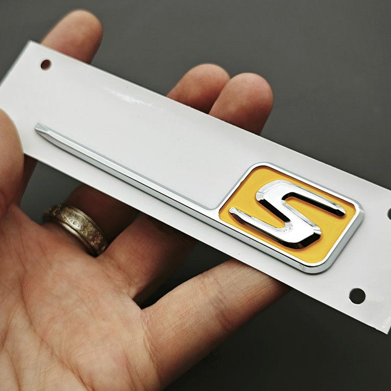 3D ABS Silver Yellow Black Logo S Badge Car Rear Trunk Emblem Sticker For Mercedes Benz AMG E63S GLC63S GLE63S GTS GT43S CLA45S