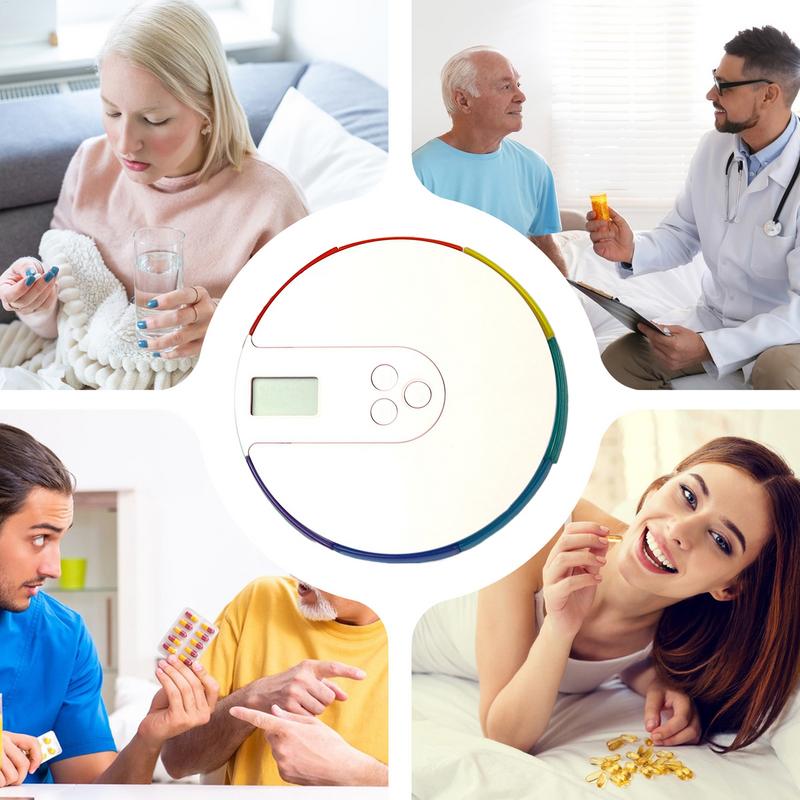 Týdenní otočný pouzdro na pilulky rozdělovač organizér na skladování tablet léky s budíkem 7denní pouzdro dávkovač nádobka na pilulky