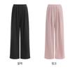 Shop   Women Easy Wear One Mile Look Training Pin Tuck Wide Banding Pants Gray 1