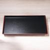 Seiryu Long Wood Grain Tray Lacquerware Made In Japan J-kitchens 4-shaku (1.4m) (Tray/Tray) Black/Red, Non-Slip, (ABS Resin),