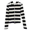 Korean Slim Striped Hooded Cardigan - Casual & Versatile Style