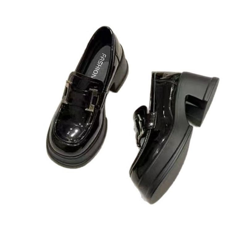 One-pedal High-heeled Small Leather Shoes Are Versatile and Comfortable J Uniform Single Shoes, New Trends In Spring and Autumn