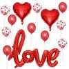 1 Set Heart Balloon Inflatable Conjoined Aluminum Foil Happy Valentine's Day Love Letter Balloons Decor for Holiday