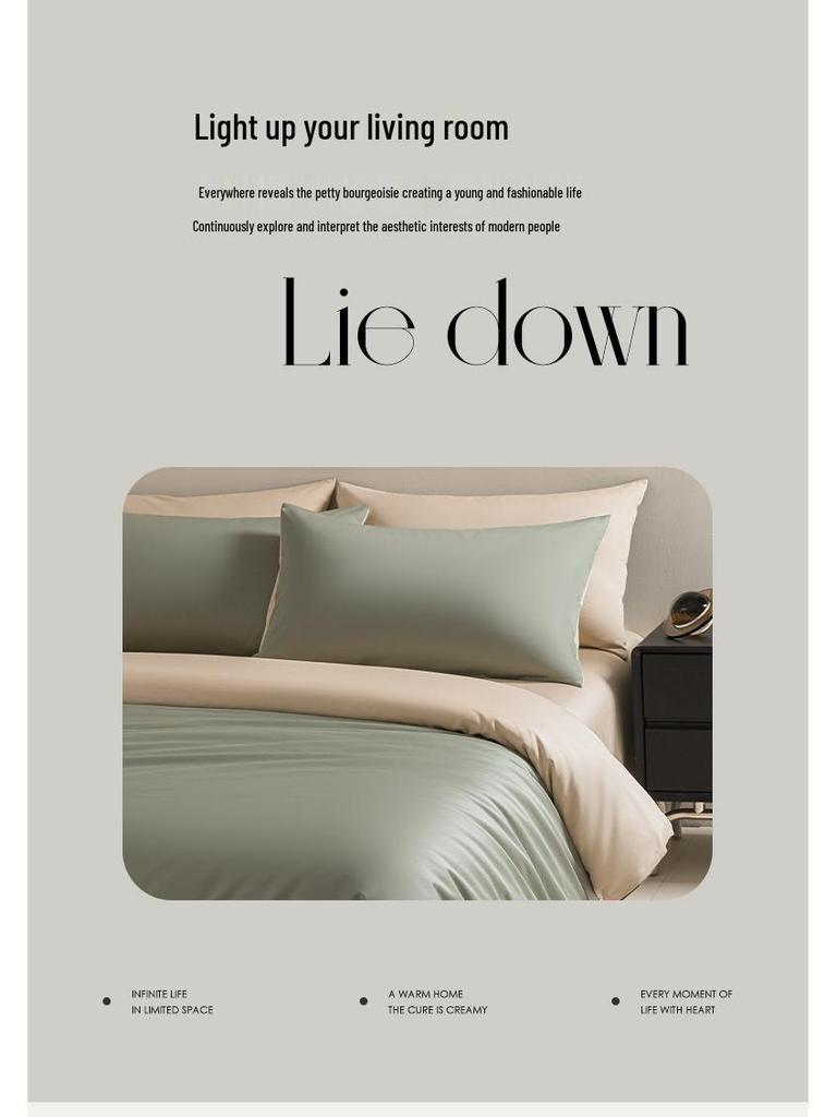 Čtyřdílná prémiová bavlněná sada do postele z bavlny Xinjiang s dlouhým vláknem: 100% Bavlněný povlak na přikrývku, prostěradlo a napínací prostěradlo - Nantong Home Textiles