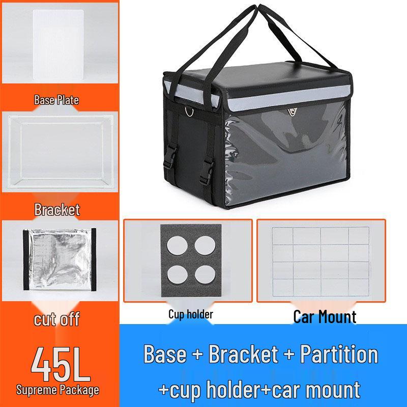 Cutie Izolată Impermeabilă pentru Livrare Mâncare pentru Standuri Stradale - Disponibilă în Mărimi Mari și Mici