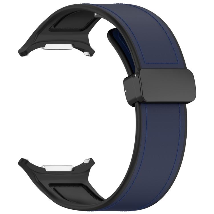 Adjustable Silicone Watch Band for Sports Magnetic Folding Buckle Leather Watch Strap for Samsung Galaxy Watch 7 Ultra 47mm Rubber
