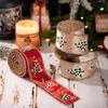 Christmas Wired Ribbon 2 Rolls Sparkly Burlap Wired Edge Decor Crafts Wrapping Wreath Fabric Ribbon For Party Stairs Window
