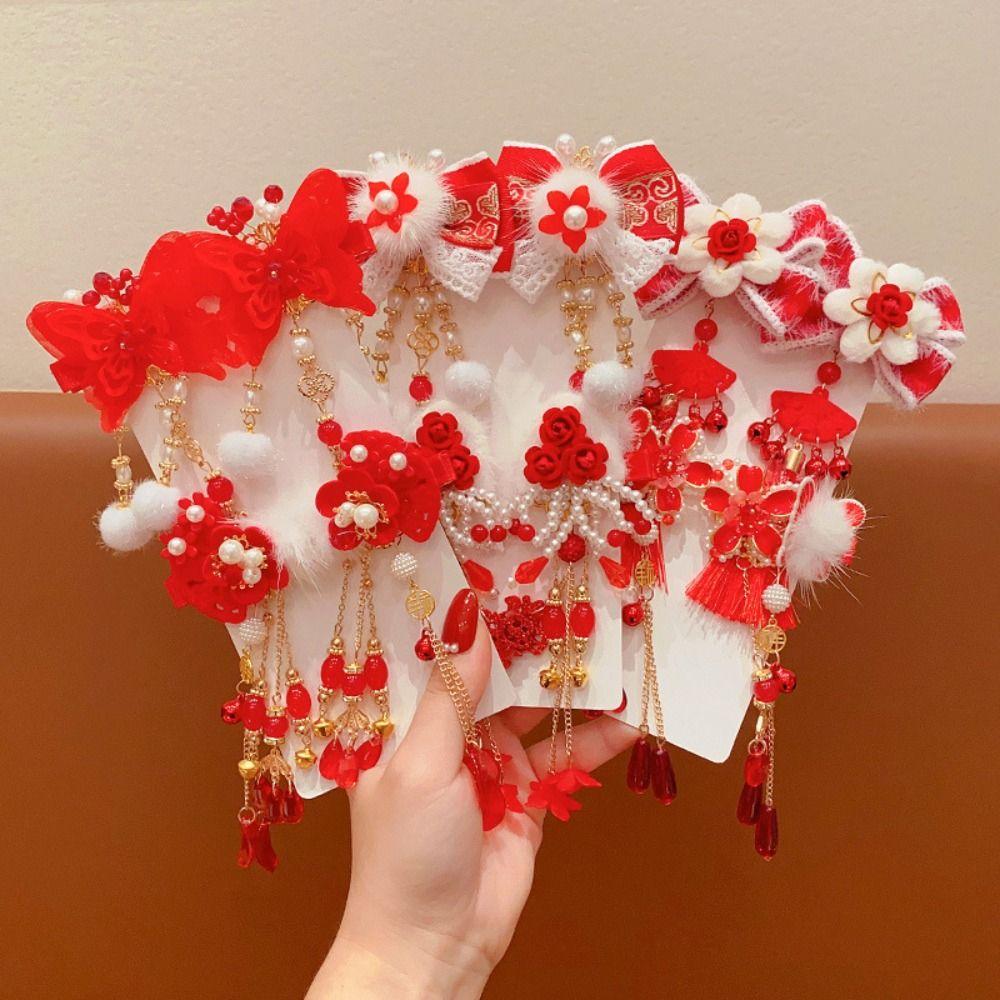 Bow Chinese New Year Headwear Flower Hanfu Hairpin Simple Ancient Style Hairpin  Girls