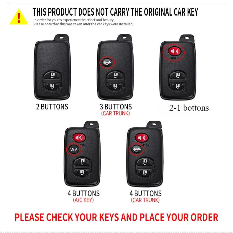 Metal Car Key Cover Fob Case Shell For Toyota Land Cruiser Prado Camry Crown Majesta Highlander Kluger Mark X Subaru Foreste Xv