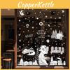 Tree Decor Christmas Pvc Stickers With Snowman Santa Snow House Christmas Decor