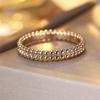 Simple Fashion Double Row Small Round Beads Ring Vintage Gold Color Wedding Bands Engagement Jewelry For Women Men