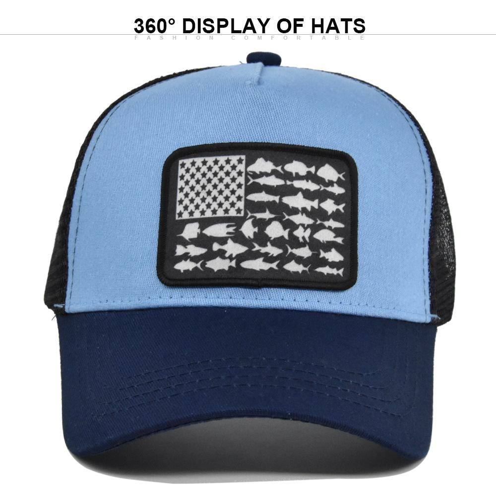 American Flag Trucker Hat Snapback Baseball Cap for Men Women Mesh Adjustable Fit