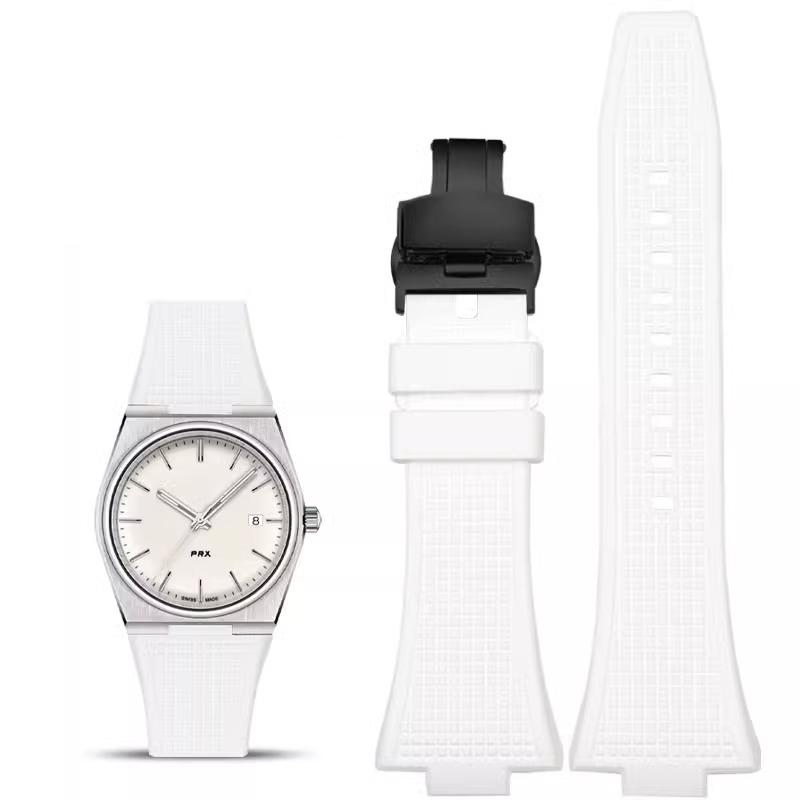 Watchband For Tissot PRX Series Super Player T137.407/T137.410 wristband Butterfly Buckle Men's High quality Watch Strap 26*12mm