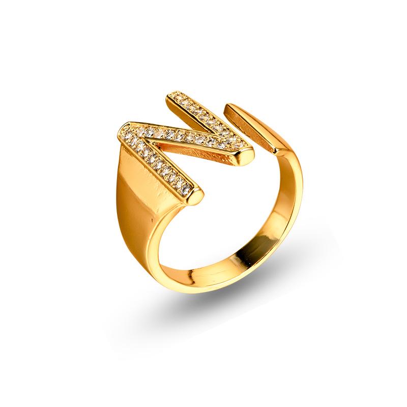 26 English Alphabet Adjustable Women's Fashion Rings