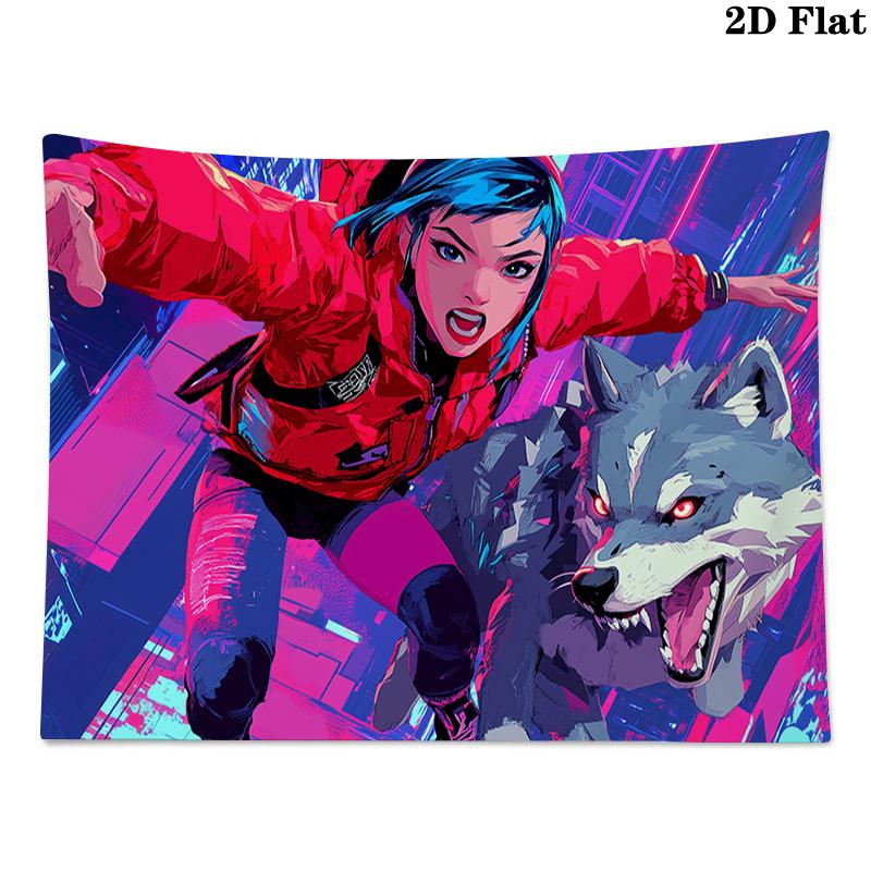 Wolf and Beauty Pattern Home Decor Tapestry, Wall Hanging, Decorative RV Wall Cloth.MGT0918405