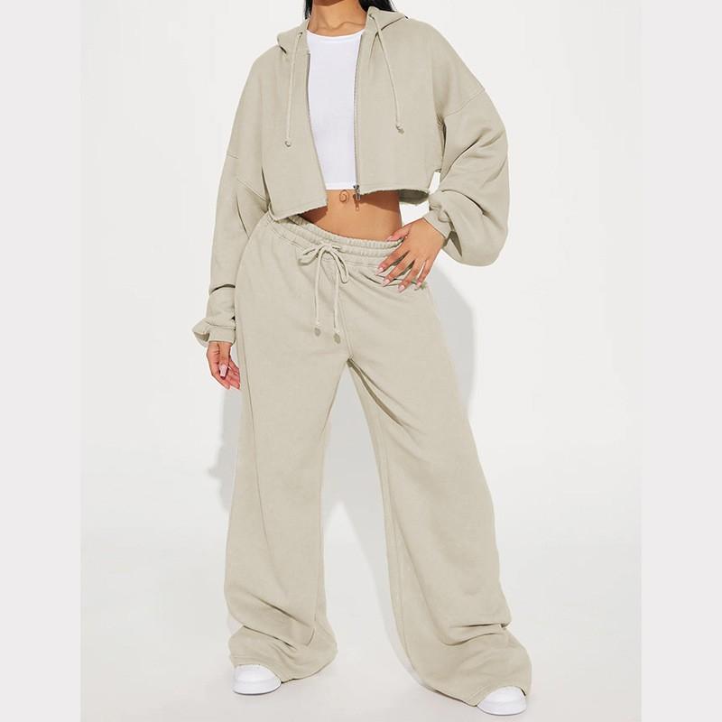 Womens 2025 Long Sleeve Casual Sporty Hoodie Pants Set Streetwear Outfit In Solid Colors