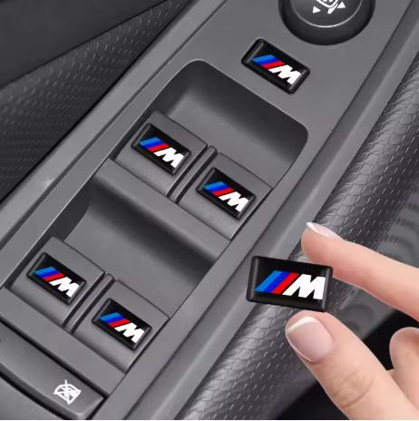 WCHT7 4pcs Car Decor Stickers Multi-size Optional For BMW M Performance M3 G20 E36 X6 G30 X3 M5 Soft Adhesive Ornament Modified Decals