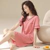 Women's Modal Short-Sleeve Summer Nightgown - Lightweight & Versatile for Outdoor or Home Wear