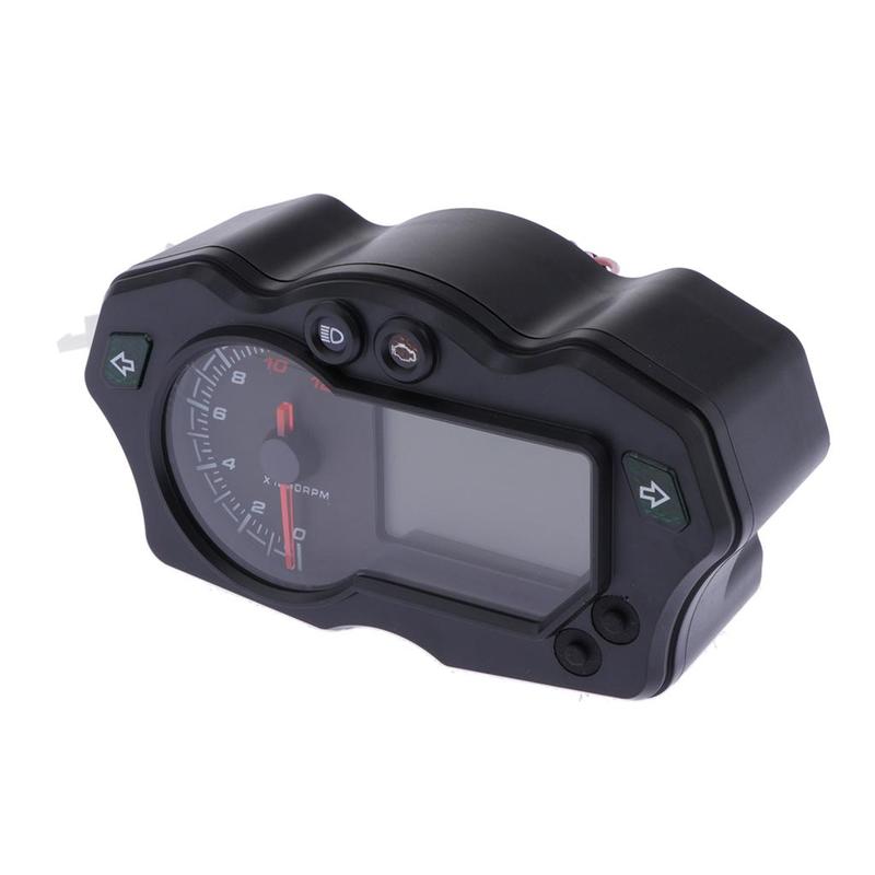 Motorcycle Speedometer Display LCD Backlight Waterproof Tachometer Gauge Odometer Universal Cluster for Dashboard Enhancement