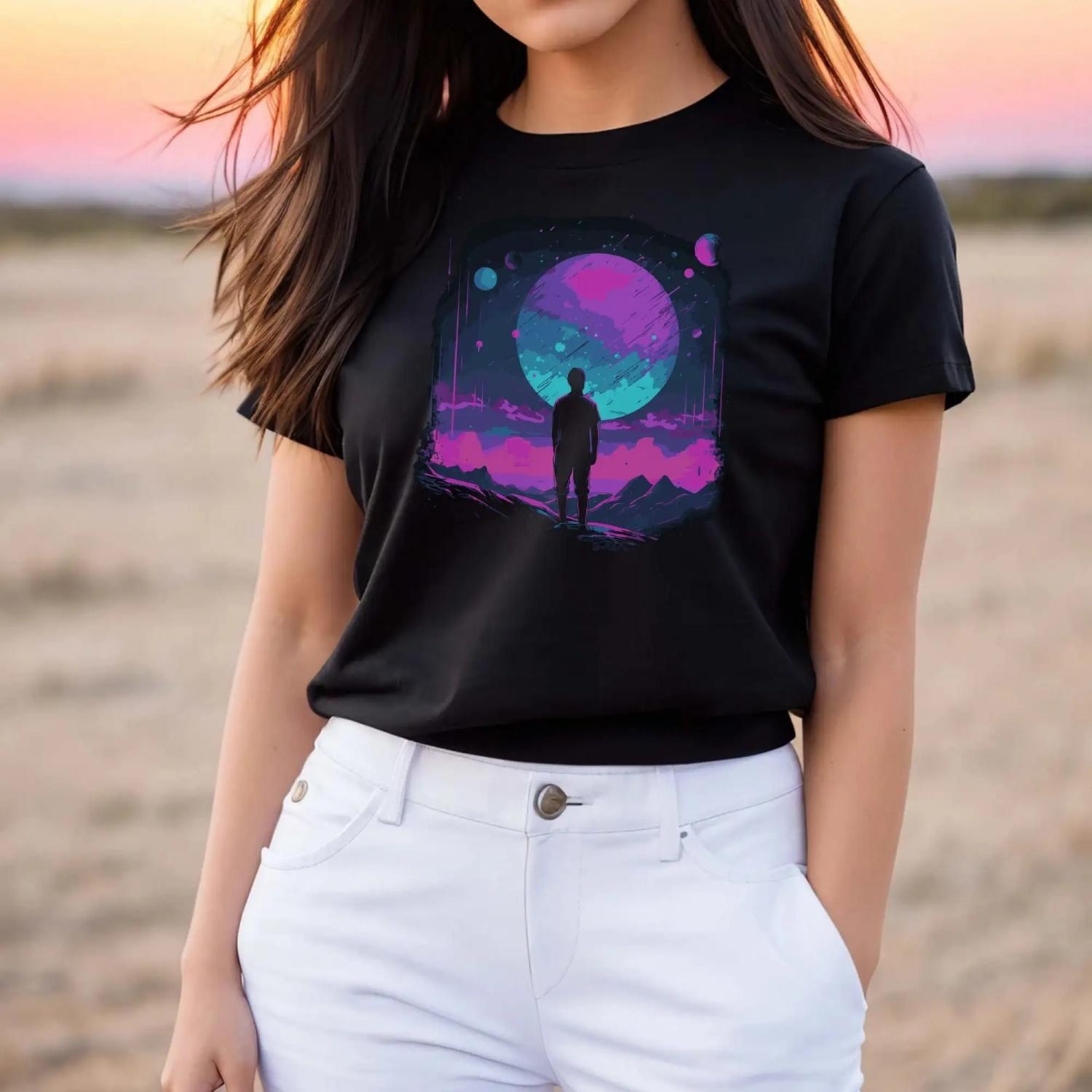 

Space T Shirt AstronauT Galaxy Universe Lover Interstellar For Him Her(5) S чёрный