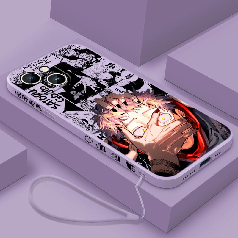 

Чехол для телефона Jujutsu Kaisen Cute For Apple iPhone 15 14 13 12 11 XS XR X 8 7 Pro Max Plus Mini Liquid Left Rope iPhone 15 Plus