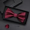 Geschenkbox Herren Fliege Männlich Trauzeuge Bräutigam Bordeauxrote Fliege Formelle Hochzeit Britische Koreanische Version Fliege