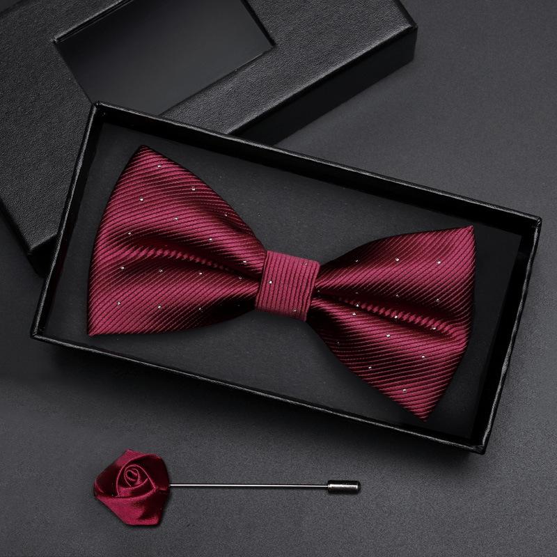 Geschenkbox Herren Fliege Männlich Trauzeuge Bräutigam Bordeauxrote Fliege Formelle Hochzeit Britische Koreanische Version Fliege