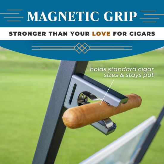Magnetic Smoke Holder for Golf Cart Aluminum Alloy Smoke Stand Clip for Golfing BBQ Fishing Traveling And Outdoor Adventures