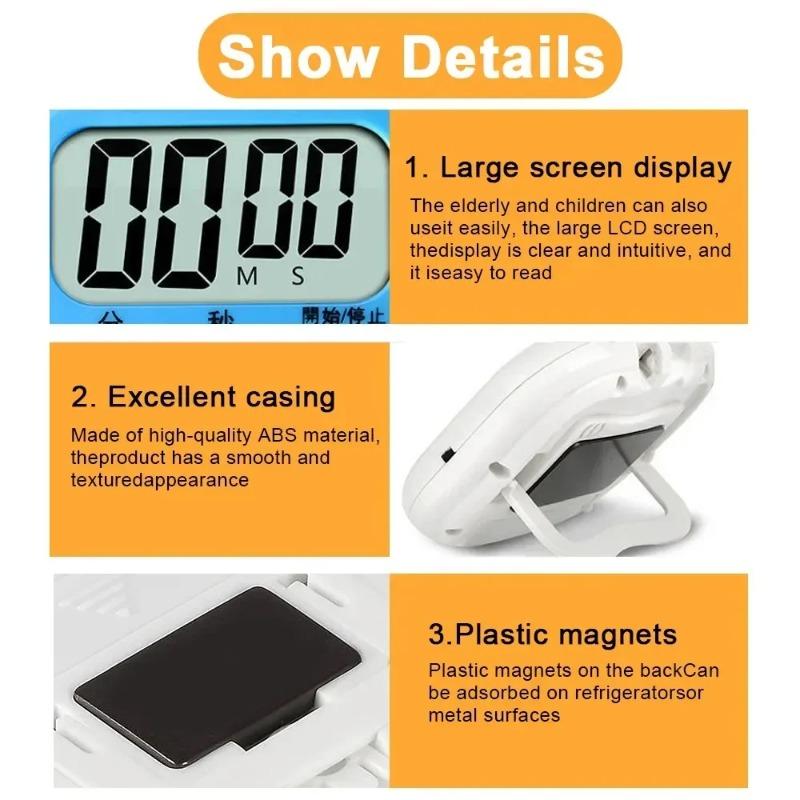 LED Counter Display Alarm Clock Electronic Countdown Sports Magnetic Digital Timer Kitchen Cooking Shower Study Stopwatch3