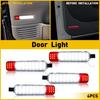 F&R LED Door Panel Light 4X Courtesy White For GMC Red Chevrolet Cadillac Hummer