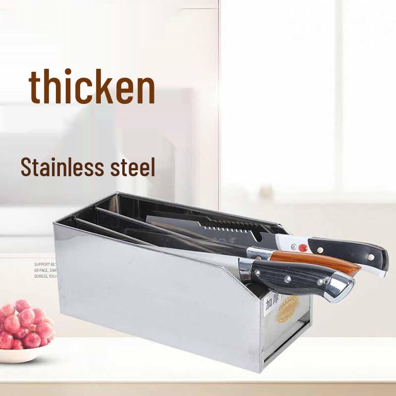 

Wooden Knife Block with Lid, Lock & Drainage