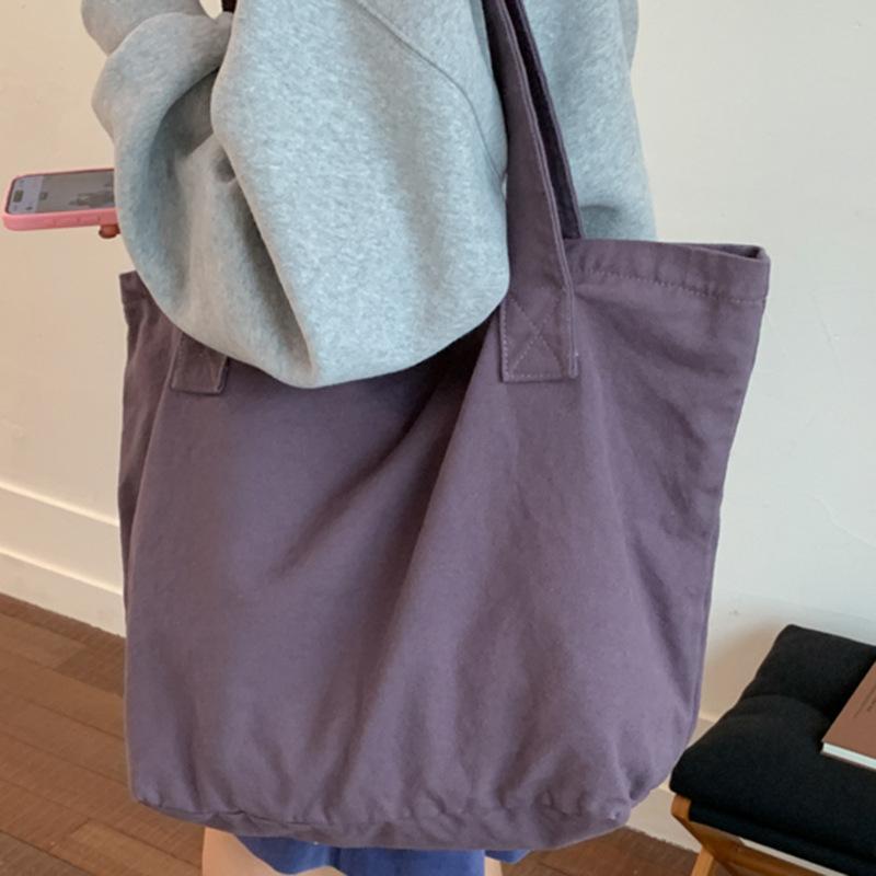 Canvas Bag Women's 2025 New Large-capacity Shoulder Tote Bag for College Students In Class Commuting Tote Bag Shopping Cloth Bag