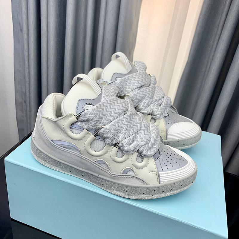 New Women Men Unisex Casual Shoes Sneakers Round Toe Lace Up Fashion Design Colorful Print Mixed Color Street Style Sport Shoes