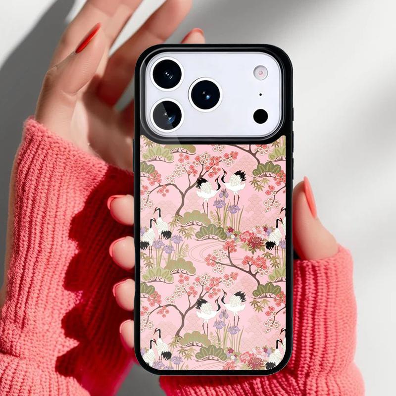 Japanese Cranes Art Phone Case for iPhone 17 16 15 14 13 Pro Max Back Cover for 12 11 Pro Coque