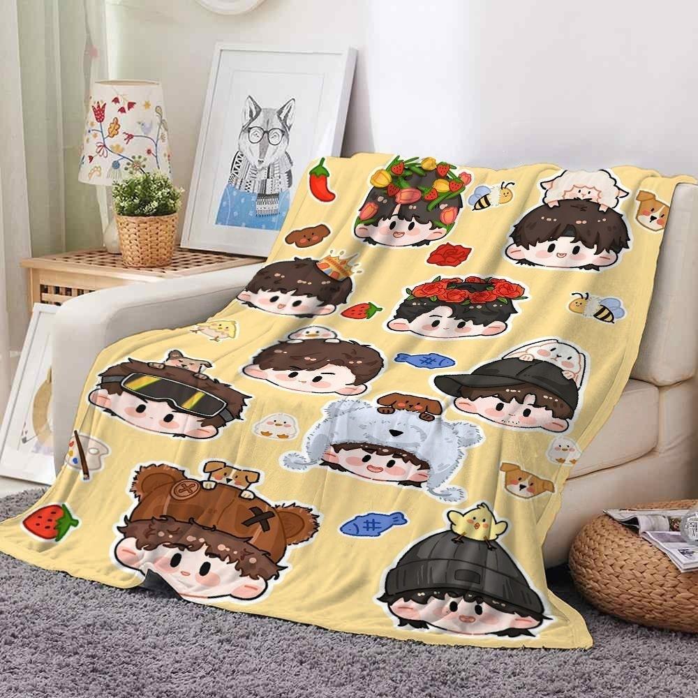 [2938 people's collection] Cartoon ten Qin Tianhe people thickened soft flannel blanket fan support