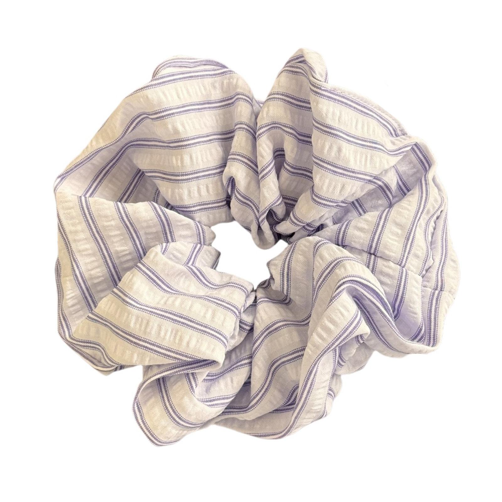

Elegant Hair Scrunchies Elastic Hair Band For Women with Striped Design Stretchable Ponytail Holder Hair Accessories фиолетовый