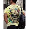 Men's 3D Skull Print T-Shirt Casual Short Sleeve Summer Tee Graphic Design Comfortable Polyester Outdoor Sports & Fitness, Skull T Shirt