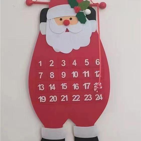 

In-Stock Felt Christmas Tree Countdown Calendar with Santa & Reindeer Pendants