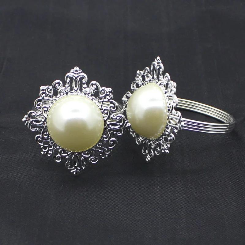 1Pcs Pearl Napkin Ring Serviette Holder Wedding Banquet Dinner Decor Favor Accessories Supplies Gifts Household Table Decoration