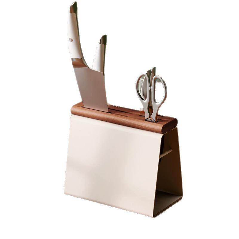 

Soporte de madera para cuchillos, organizador de cocina de estilo vintage, bloque de cuchillos de mesa