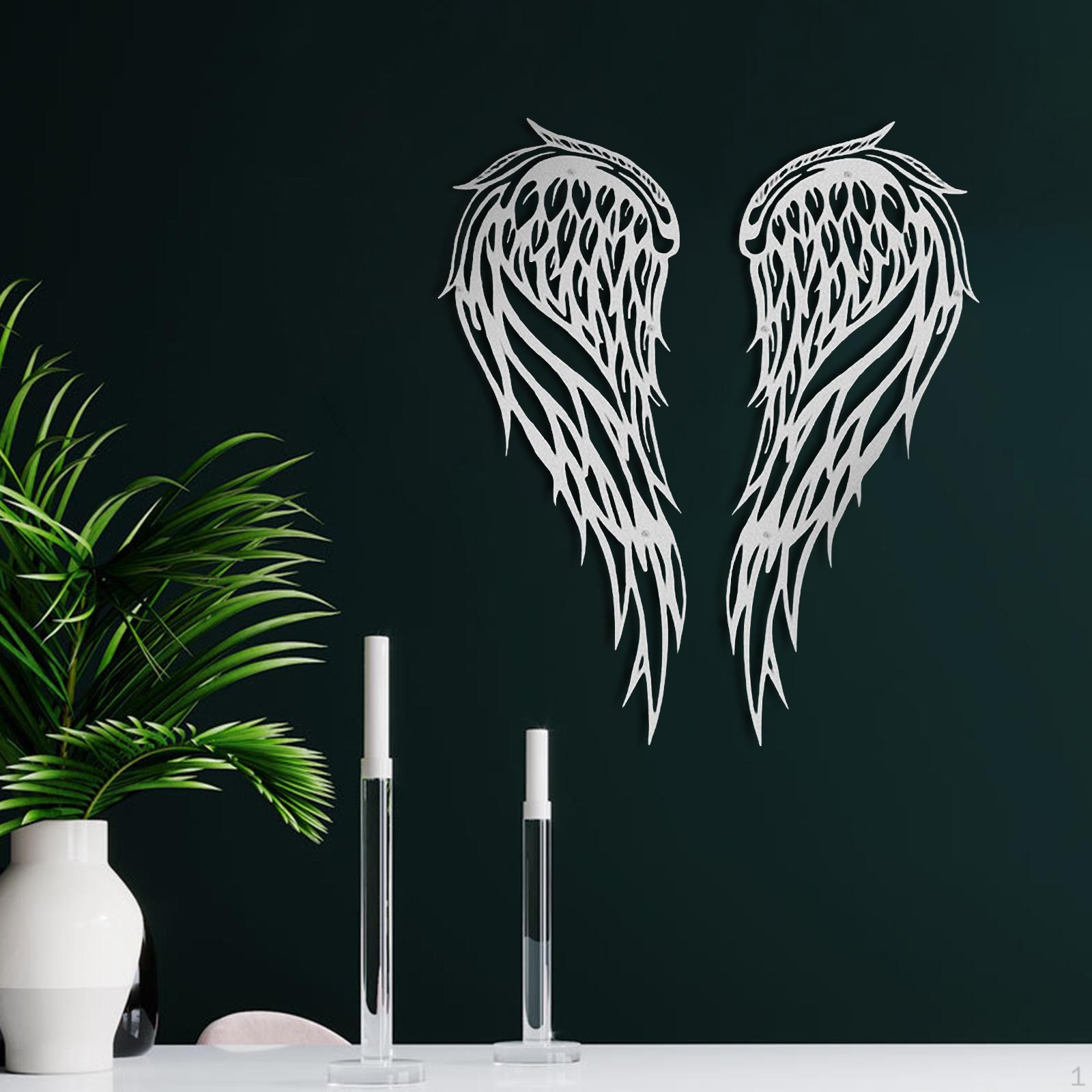 Angel Wing Hanging Decoration for Wall Art And Sculpture in Bedroom bianco